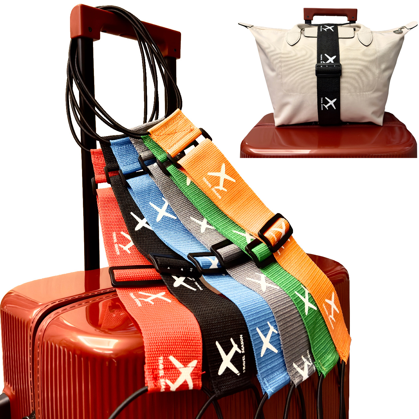 Travel Accessories On Plane - Aircraft printed nylon luggage fixed strap