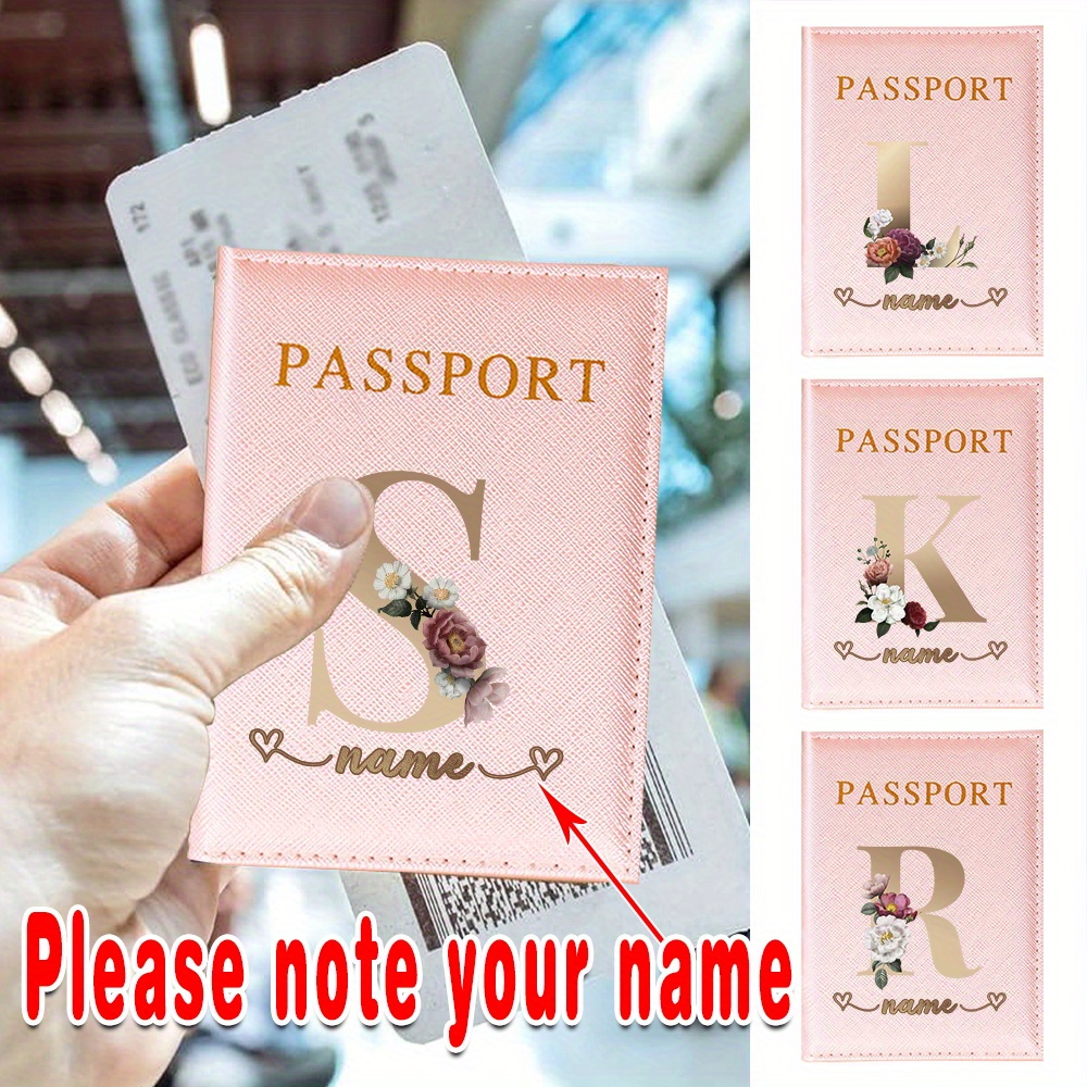 Quality Travel Accessories - Personalized Name/Text Synthetic Leather Passport Holder