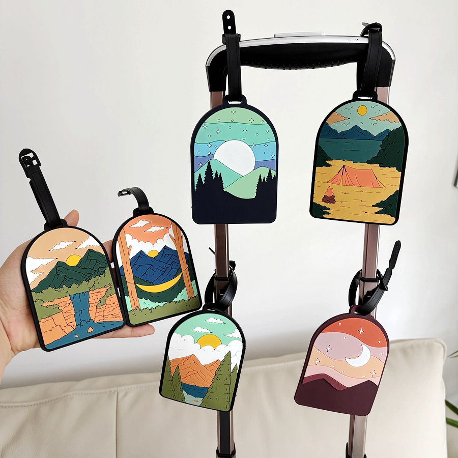 Travel Accessories On Plane - 1/3/6pcs landscape luggage tags, station travel
