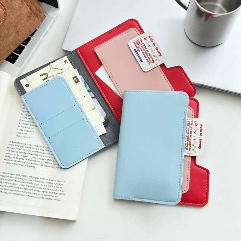 Travel Accessories In Bulk - Ins Color Block Passport Holder Multi-Function