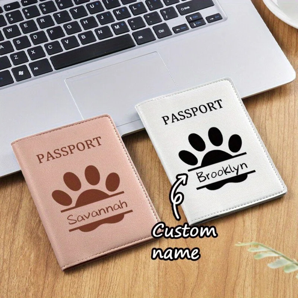 Quality Travel Accessories - Custom Name Dog Paw Pattern Classic