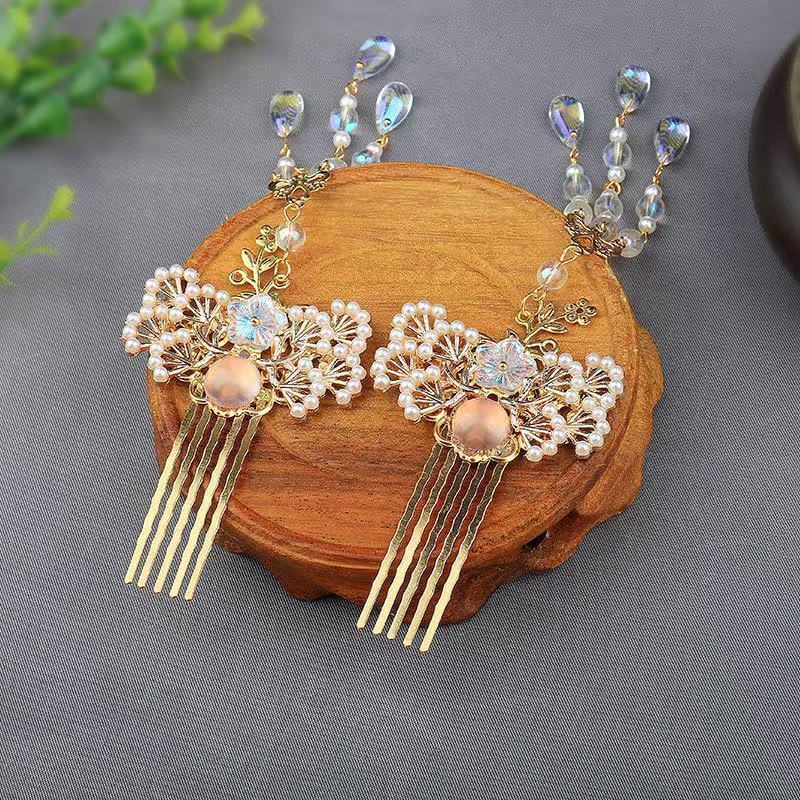 Travel Accessories Gifts - Hanfu Versatile Hair Comb, Golden Hairpin,