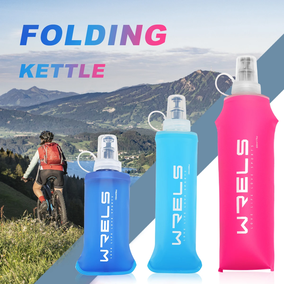 Water Bottle Collapsible - ISGTDRM 150/250/500ml Outdoor Collapsible Silicone Bite