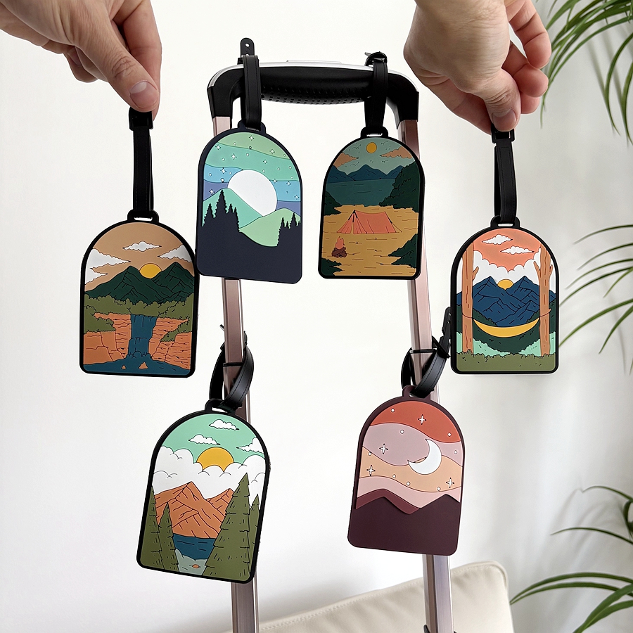 1/3/6pcs landscape luggage tag - Travel Accessories On Plane ulasan dan harga