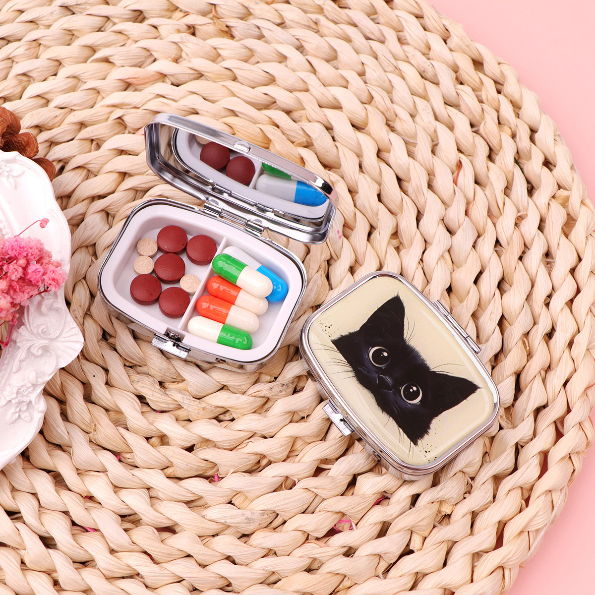 Black Cat Pill Boxes Cartoon A - Travel Accessories Jewelry ulasan dan harga