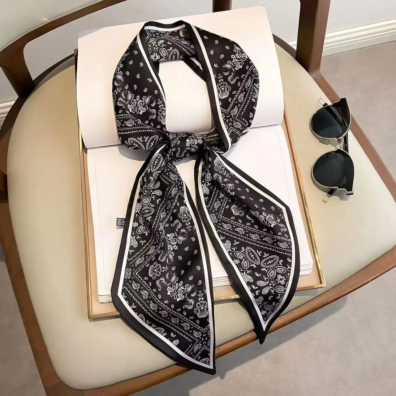 Design Print Skinny Scarf Plai - Travel Accessories Luxury ulasan dan harga