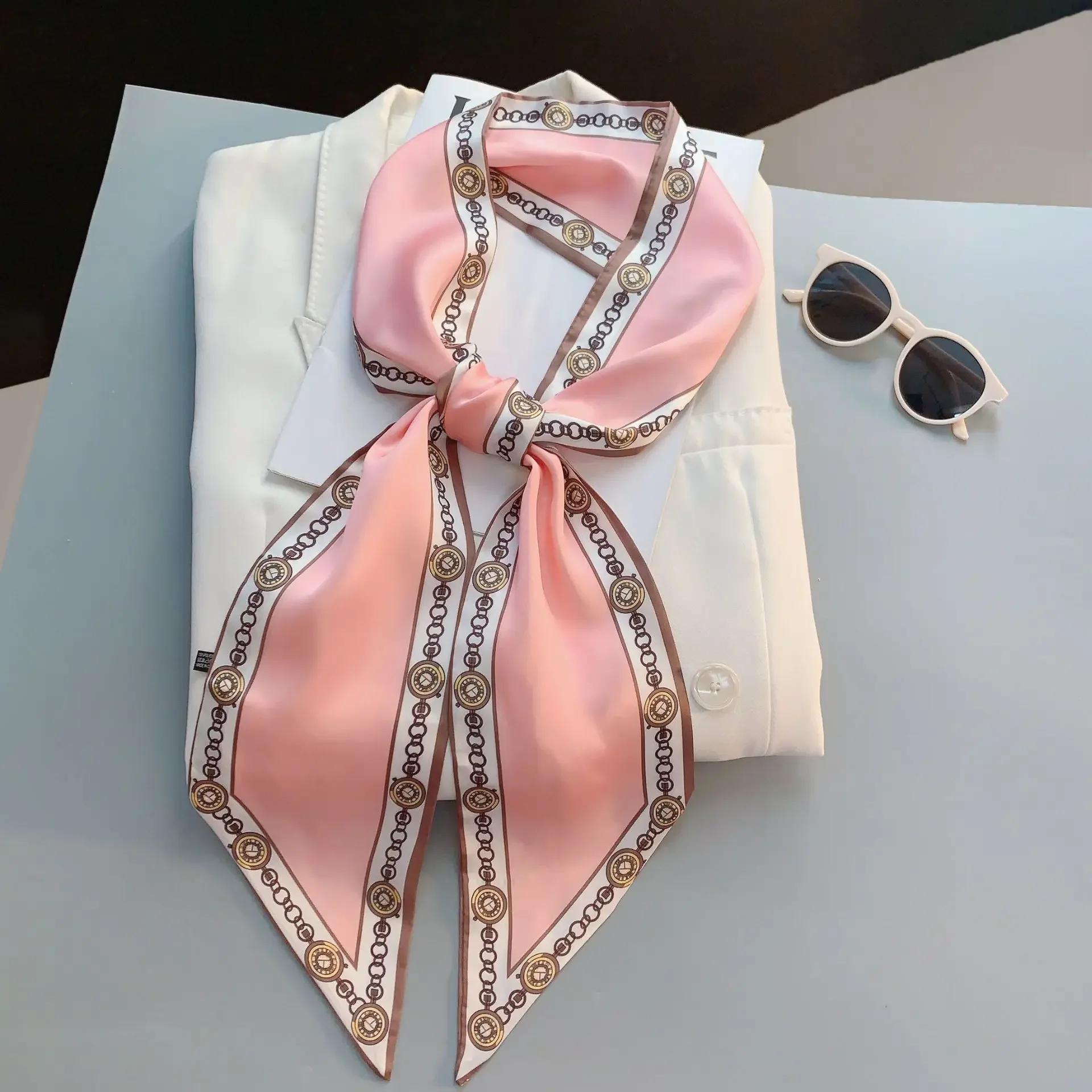 Design Print Skinny Scarf Plai - Travel Accessories Luxury ulasan dan harga