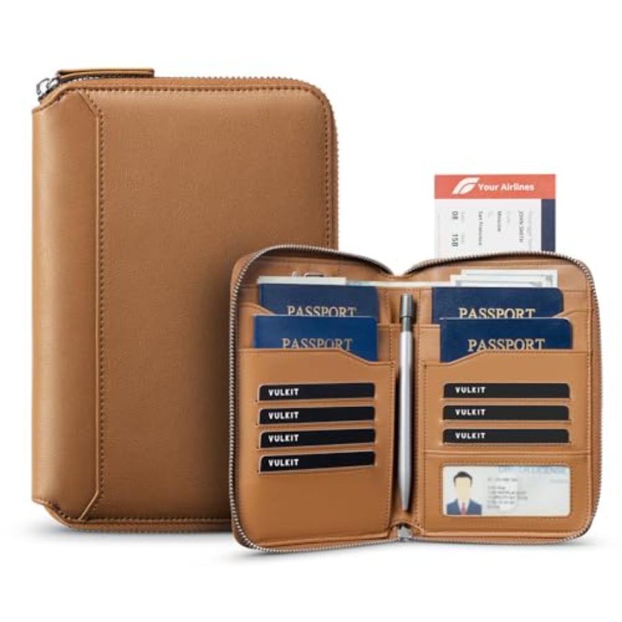 Leather Passport Holder for 4- - Passport Holder Rfid ulasan dan harga