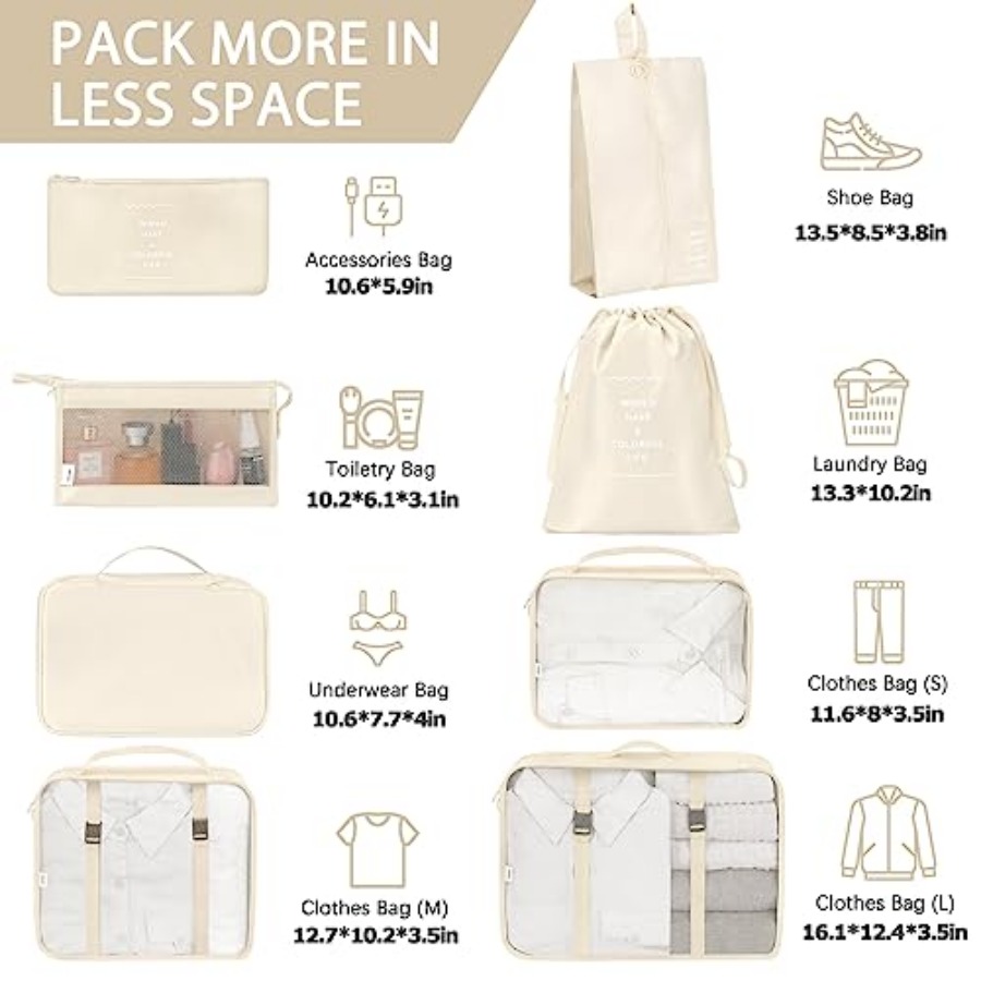 8 Set Packing Cubes for Travel - Travel Accessories Bag ulasan dan harga