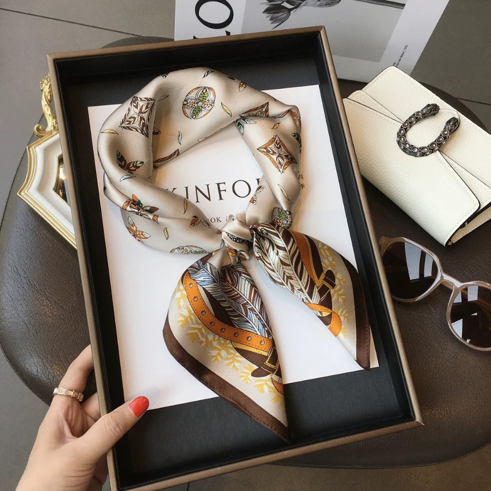 Fashion Satin Square Scarf for - Travel Accessories For Elderly ulasan dan harga