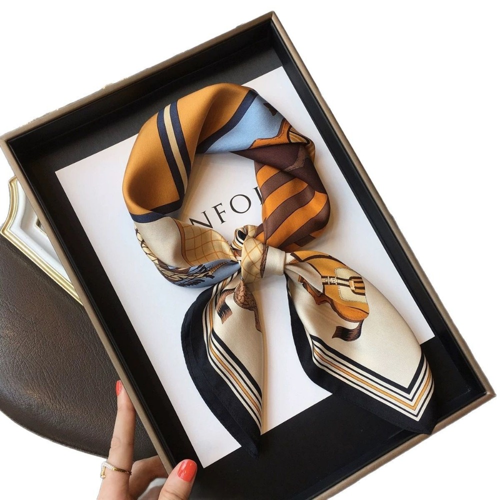Fashion Satin Square Scarf for - Travel Accessories For Elderly ulasan dan harga