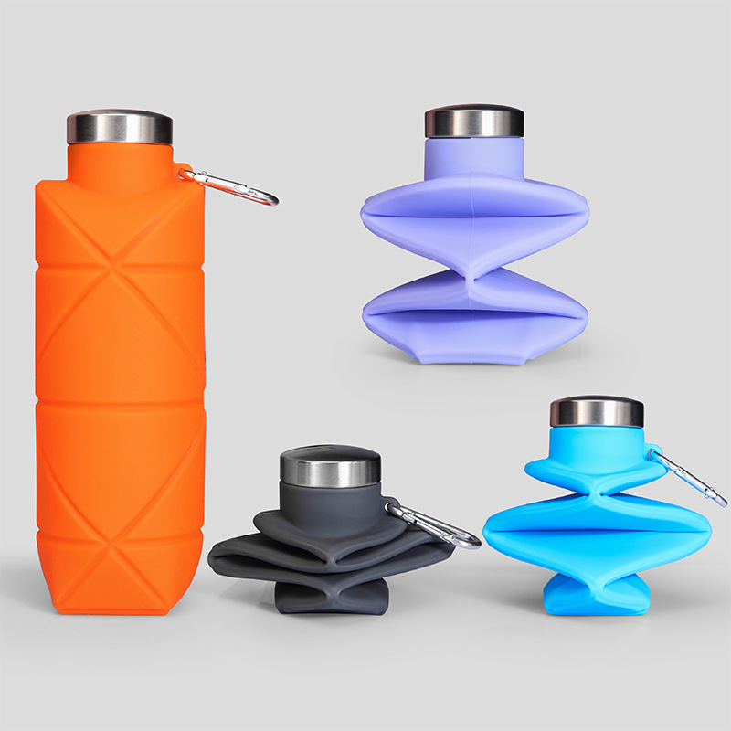 1Pcs Silicone Diamond Folding  - Water Bottle Collapsible ulasan dan harga