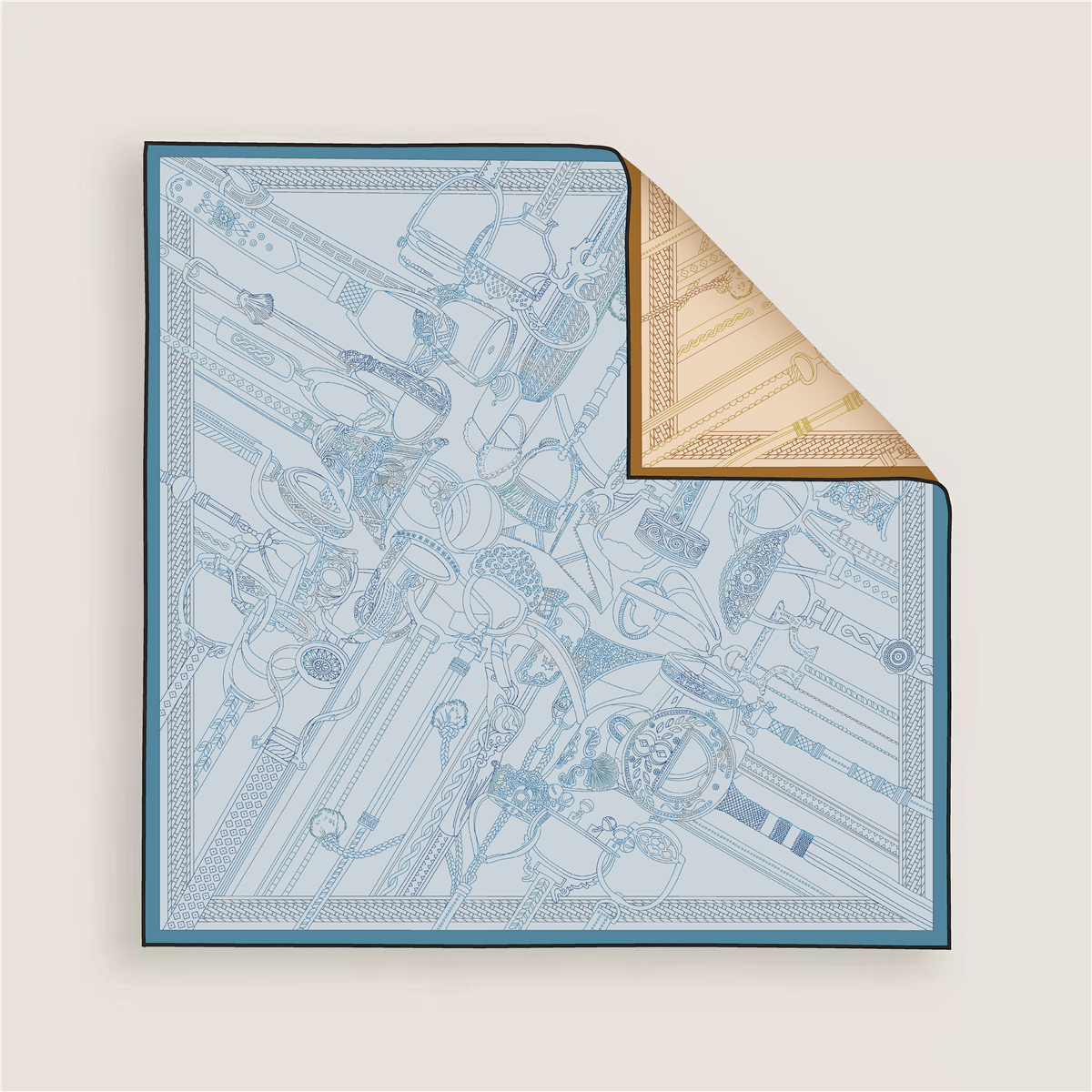Two Sided Print Twill Scarf Wo - Travel Accessories Luxury ulasan dan harga