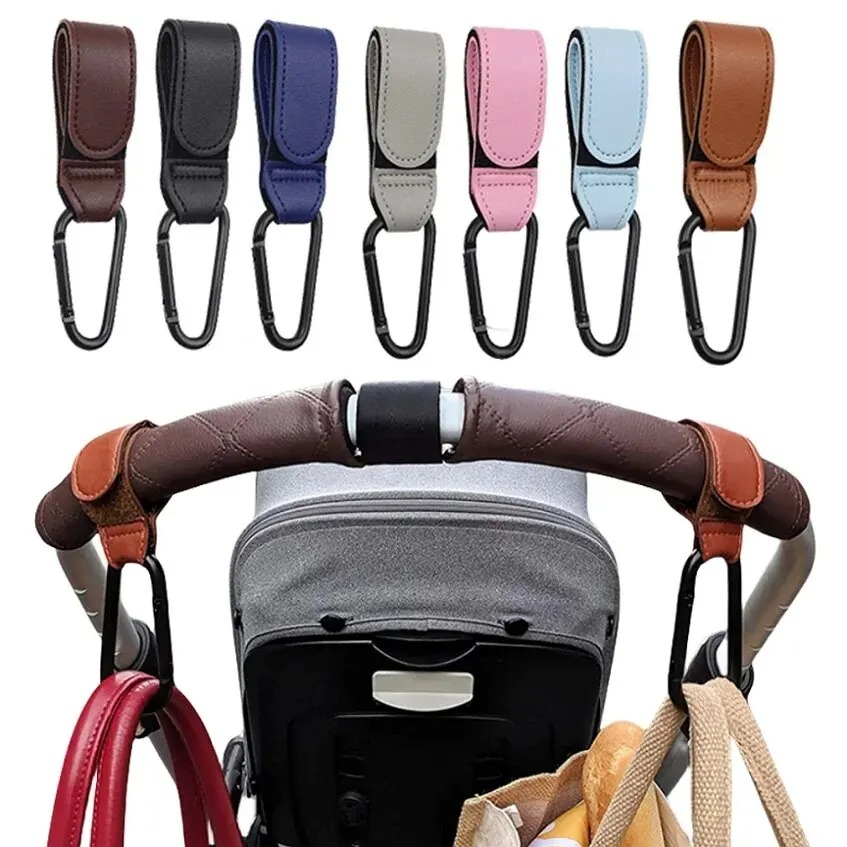 2Pcs Leather Cart Hooks Baby S - Travel Accessories For Baby ulasan dan harga