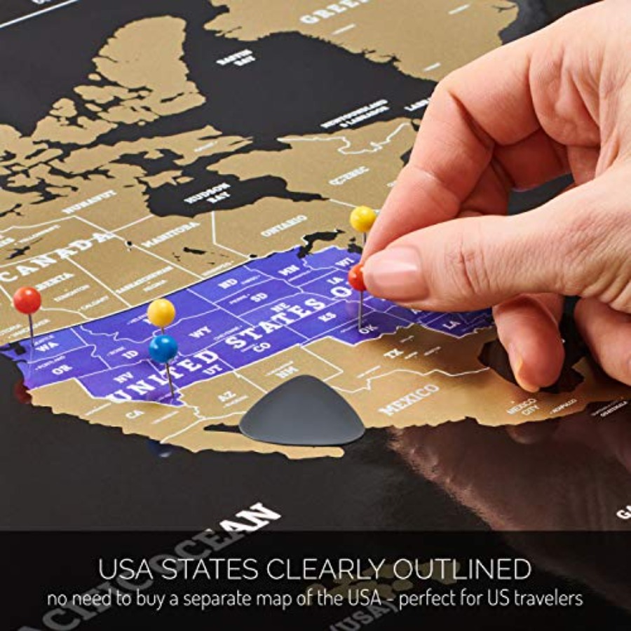 Scratch Off World Map - Extra  - Travel Accessories Gifts ulasan dan harga
