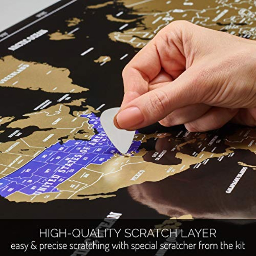 Scratch Off World Map - Extra  - Travel Accessories Gifts ulasan dan harga