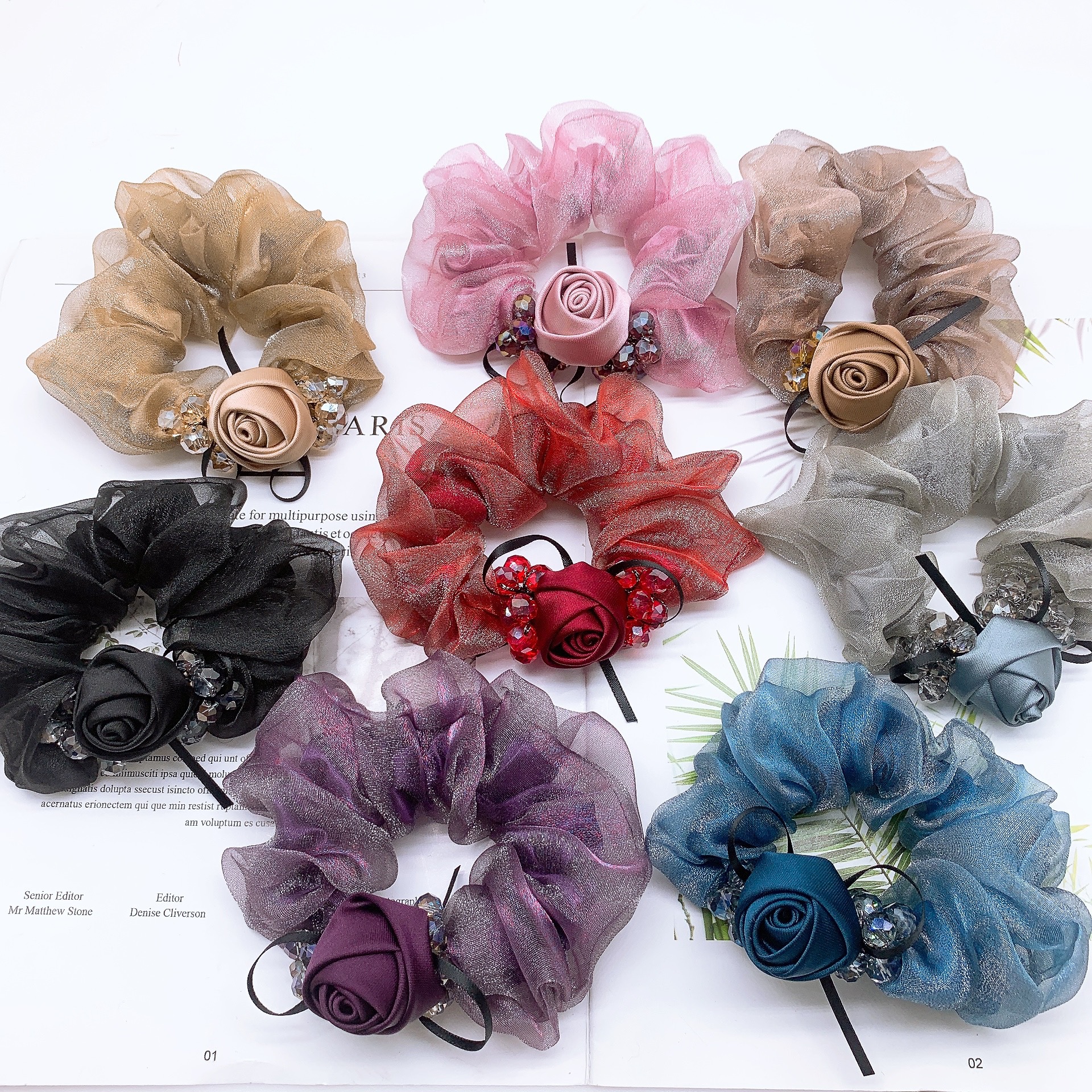 Elegant Rose Hair Tie Organza  - Travel Accessories Luxury ulasan dan harga