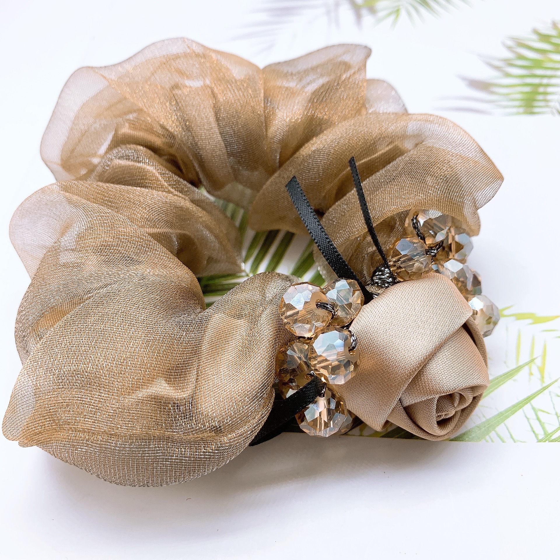 Elegant Rose Hair Tie Organza  - Travel Accessories Luxury ulasan dan harga