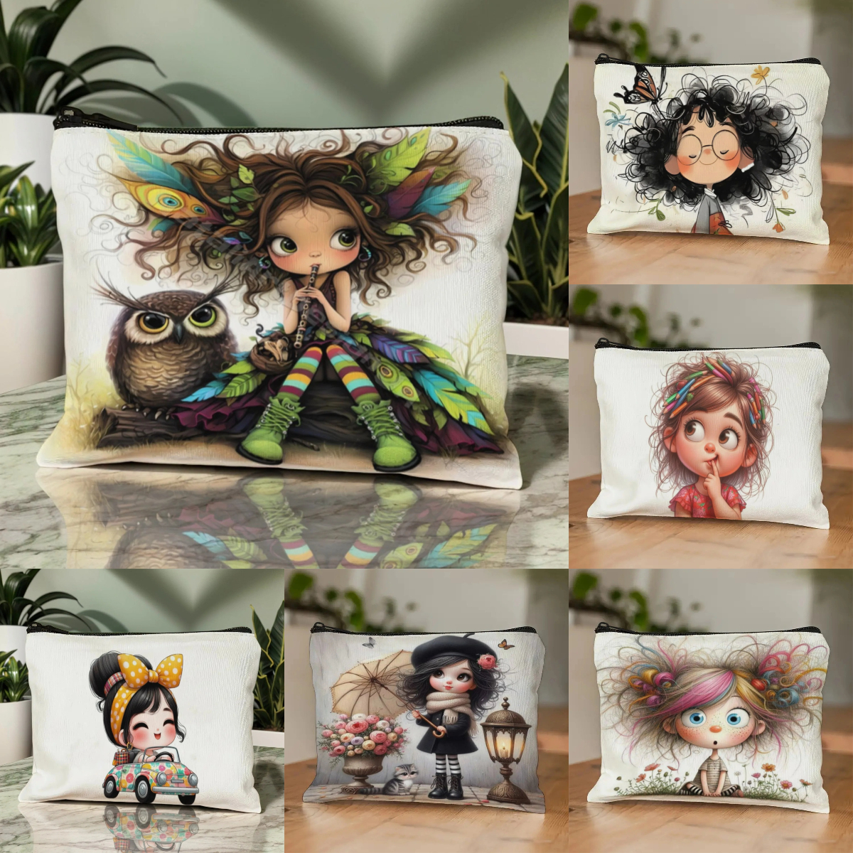 Cartoon Girl Makeup Bag Zipper - Travel Accessories Bag ulasan dan harga
