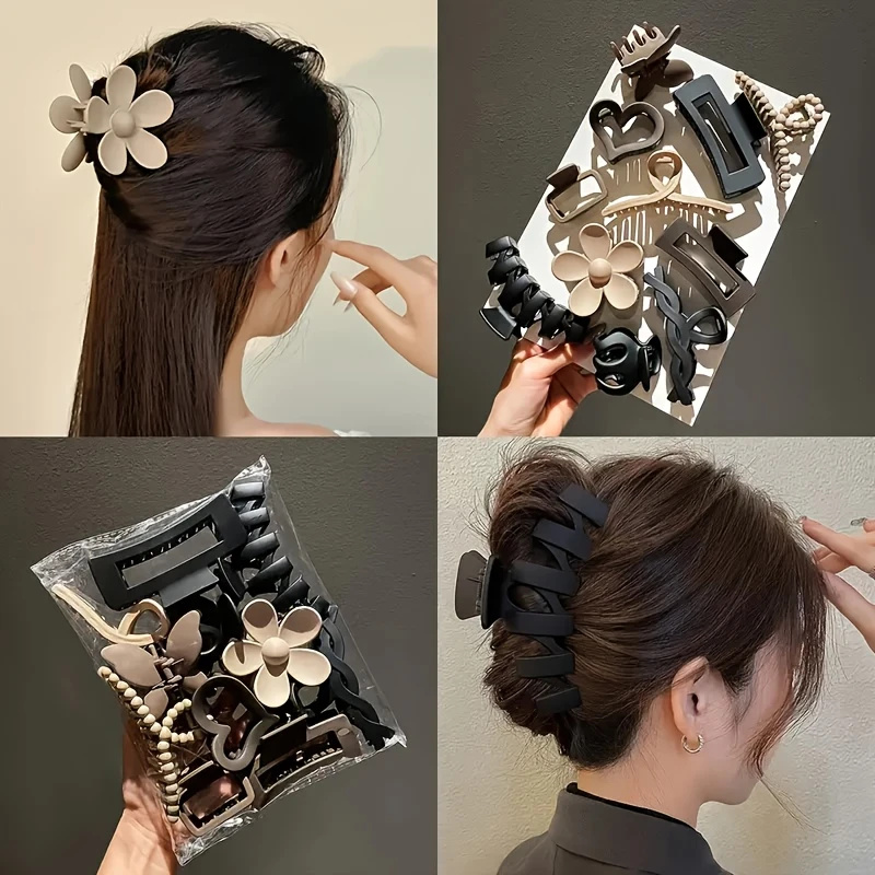 11Pcs Assorted Hair Claw Clips - Travel Accessories For Elderly ulasan dan harga