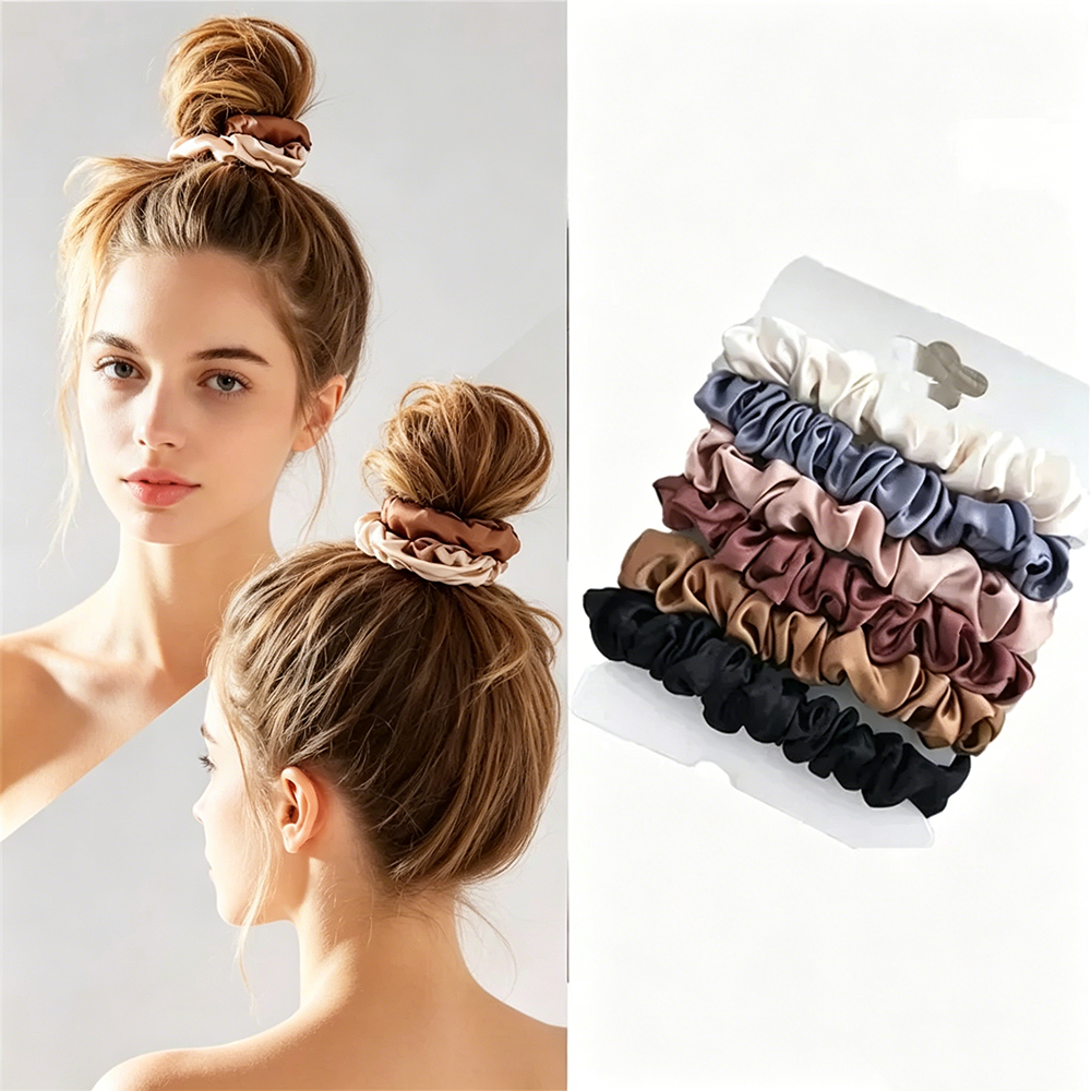 6Pcs Soft Satin Hair Scrunchie - Travel Accessories For Elderly ulasan dan harga