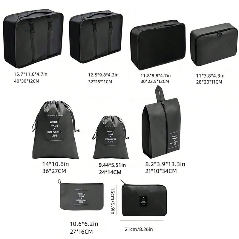 9Pcs Travel Organizer Bags Sui - Travel Accessories In Bulk ulasan dan harga