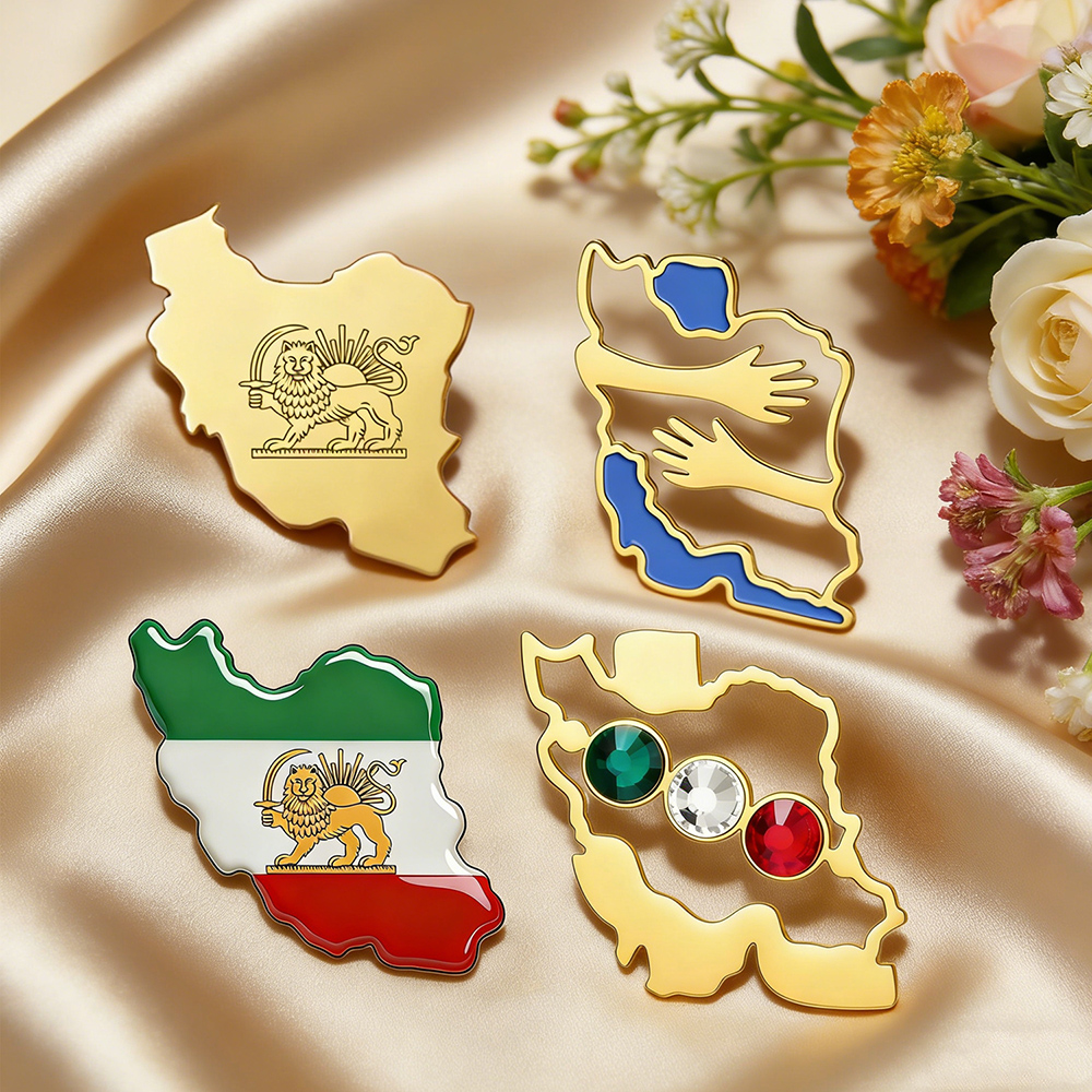 Dawapara Iran Map Shape Brooch - Travel Accessories Jewelry ulasan dan harga
